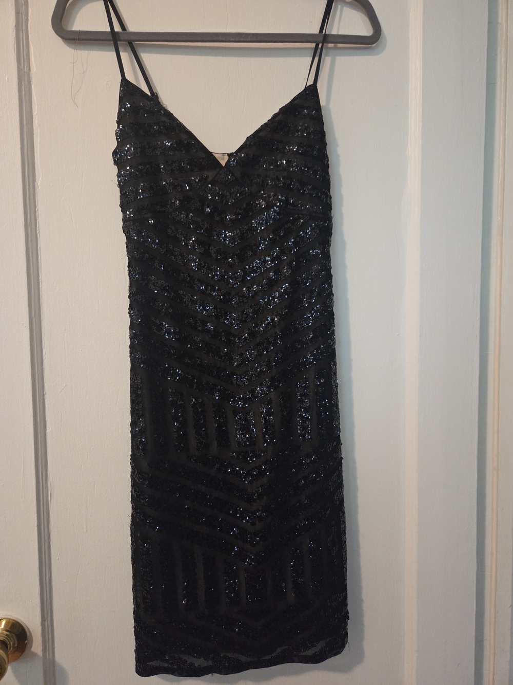 Express Black Sequin Mini Dress